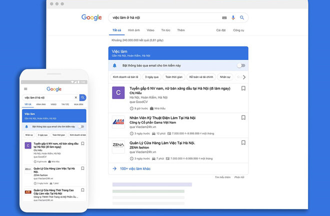 Google thêm tính năng tìm kiếm việc làm tại Việt Nam