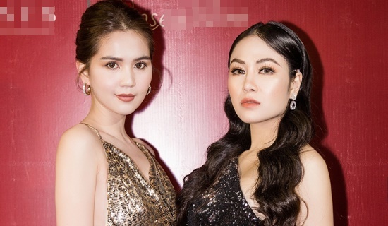 Tuyết Nga - Ngọc Trinh khoe vai trần đọ sắc tại sự kiện