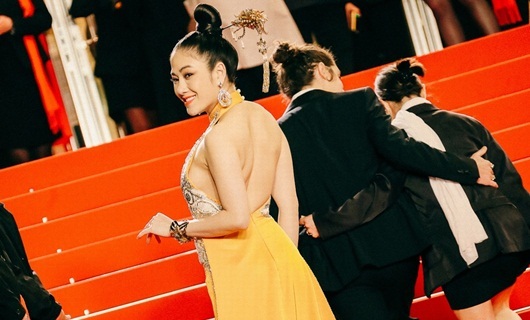 Sau Ngọc Trinh, Hoa hậu Tuyết Nga xuất hiện trên thảm đỏ Cannes