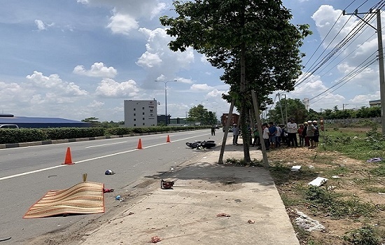 Người phụ nữ bị xe container lấn làn cán tử vong tại Bình Dương