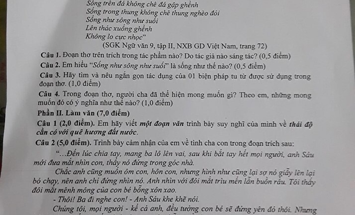 Đáp án, đề thi môn Ngữ văn vào lớp 10 tại Hải Dương chuẩn và chính xác nhất