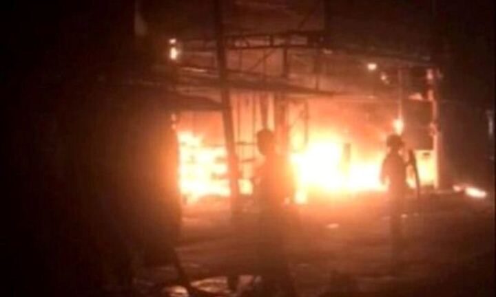 Hải Phòng: Cửa hàng điện máy cháy lớn trong đêm, toàn bộ tài sản ở tầng 1 bị thiêu rụi