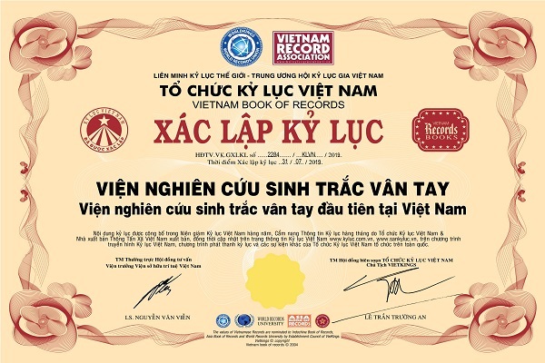 Kỷ lục Việt Nam: Viện nghiên cứu sinh trắc vân tay đầu tiên tại Việt Nam