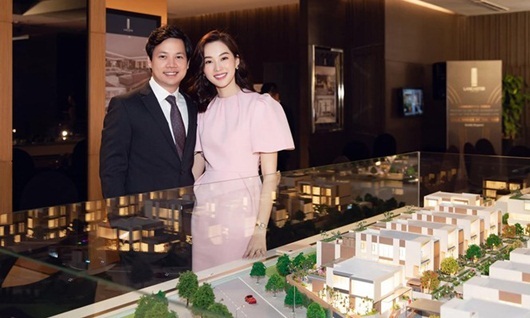 Hoa hậu Đặng Thu Thảo dịu dàng thanh lịch sánh đôi cùng ông xã Trung Tín