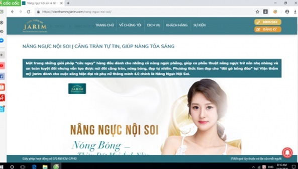 Thẩm mỹ viện Jarim quảng cáo dịch vụ không phép, lừa dối khách hàng?