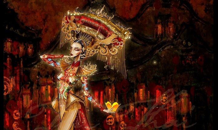 Lộ phác thảo bộ quốc phục của Á hậu Kiều Loan tại Miss Grand International 2019