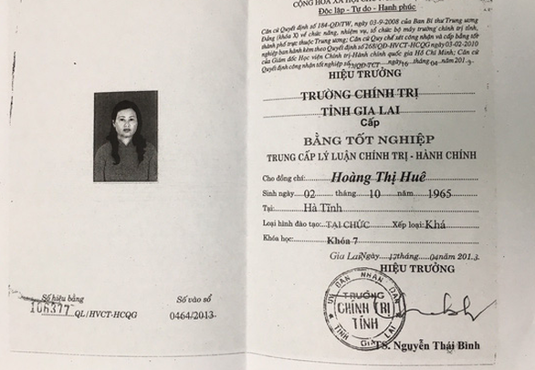Gia Lai: Cách chức nữ hiệu trưởng vì sử dụng bằng THPT giả
