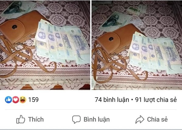 Cảm kích người phụ nữ đăng tin tìm chủ nhân đánh rơi chiếc túi đựng gần 100 triệu đồng