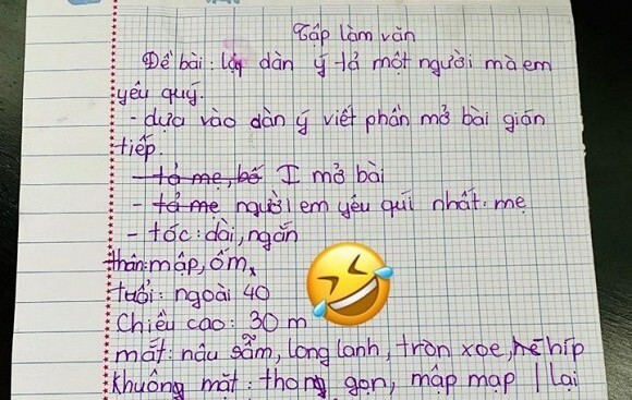 Cười “vỡ bụng” với bài văn tả mẹ “cao 30m” của con danh hài Thúy Nga