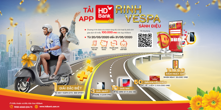 Tải App trúng Vespa, ở nhà và mua sắm online 