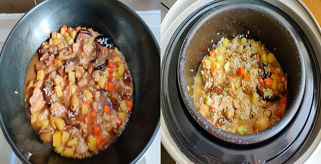 Cơm gà thập cẩm bằng nồi cơm điện, món ngon cho ai ngại vào bếp ngày hè nóng bức 