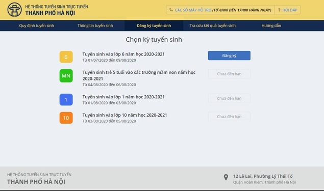 Hướng dẫn tra cứu phân tuyến tuyển sinh đầu cấp tại Hà Nội năm học 2020-2021