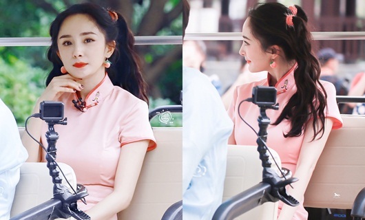 Dương Mịch diện sườn xám mà lại đi giày Addidas, vì quá xinh đẹp nên