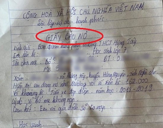 Học sinh lớp 7 viết