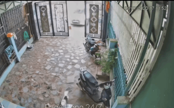 Video: Chồng lao xe phá hỏng cổng nhà, hai chiếc xe máy bị tông biến dạng