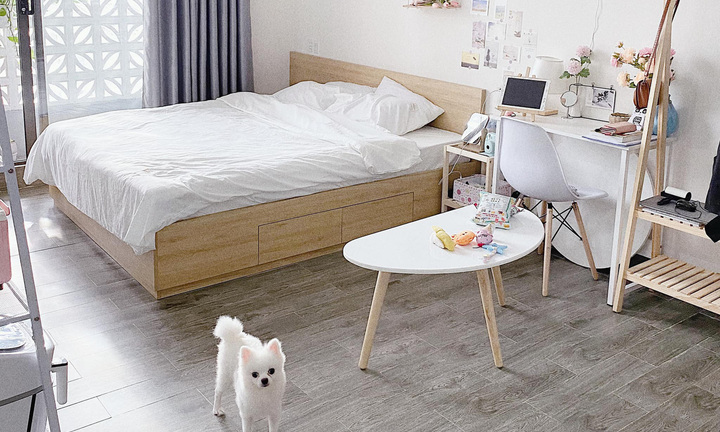 Chi 10 triệu décor lại phòng trọ, cô gái