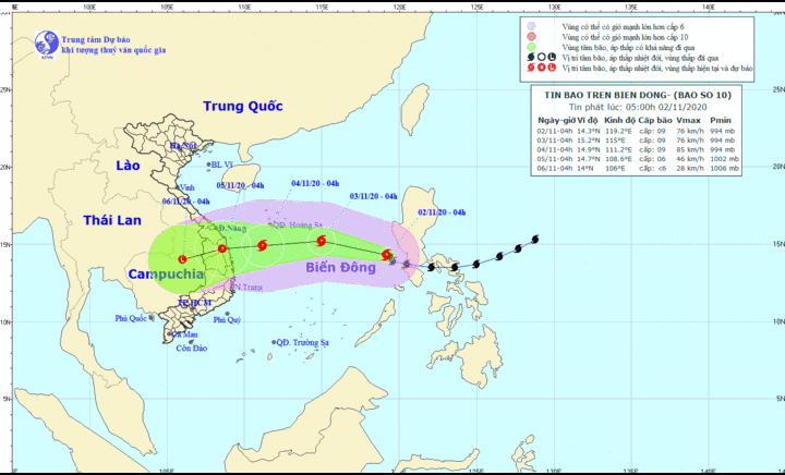 Tin bão mới nhất: Bão Goni giật cấp 12, cách quần đảo Hoàng Sa 820km