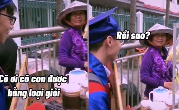 Chàng cử nhân khoe bằng tốt nghiệp 