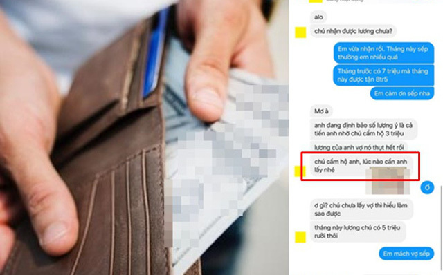 Nhận được lương cao bất thường, nam nhân viên vội vàng cảm ơn sếp liền nhận ngay tin nhắn gây