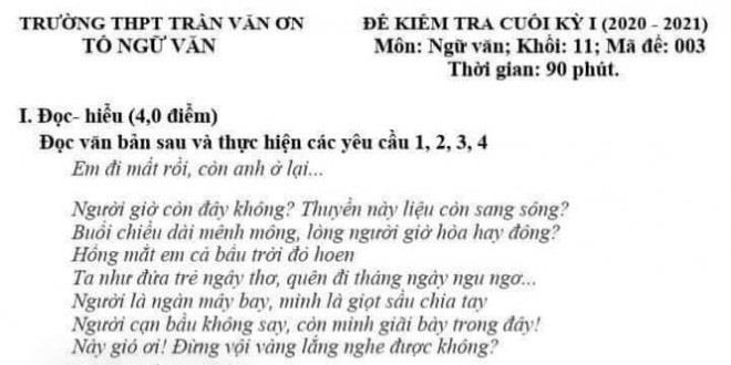 Lời bài hát của Jack được đưa vào đề thi học kỳ môn Ngữ văn gây tranh cãi