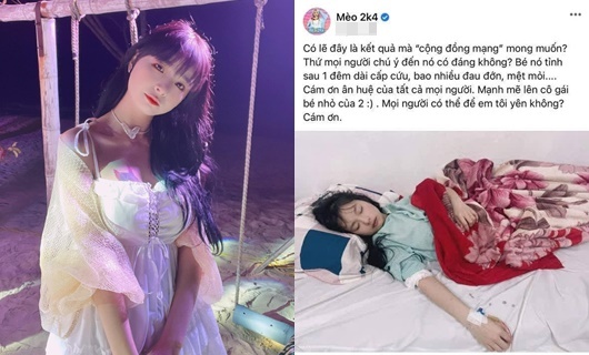 Nữ streamer Mèo 2k4 yếu ớt trên giường bệnh sau nghi vấn lộ clip nhạy cảm