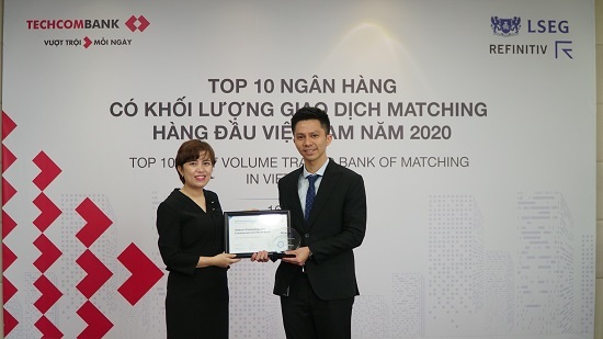 Techcombank được vinh danh Top 4 Ngân hàng giao dịch Matching  lớn nhất thị trường ngoại hối Việt Nam 2020