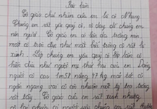Bài văn miêu tả cô giáo khiến dân tình cười ngất, câu cuối còn bày tỏ 