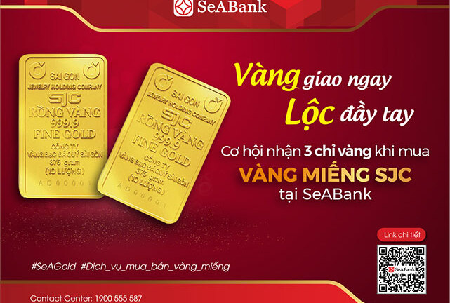 Triển khai dịch vụ mua bán vàng miếng SJC tại SeABank
