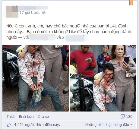 Xôn xao clip 141 đánh người vi phạm be bét máu