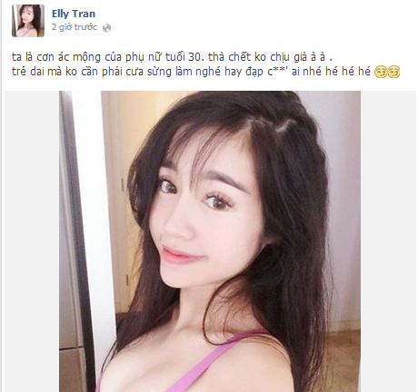 Facebook sao 24h: Elly Trần thà chết chứ không chịu già