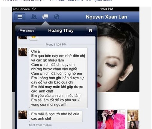 Facebook sao 24h: Xuân Lan hãnh diện về Hoàng Thùy