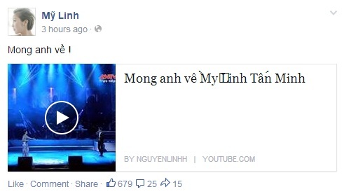 Facebook sao 24h: Ca sĩ Mỹ Linh