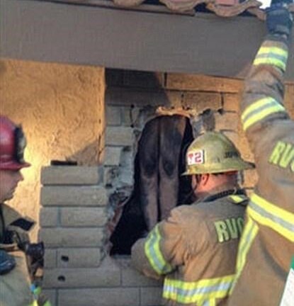 Giải cứu người phụ nữ khỏa thân bị kẹt trong ống khói