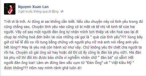 Facebook Sao: Xuân Lan, Diễm Hương lên tiếng bảo vệ Hoàng Yến