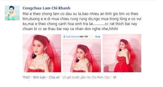 Facebook sao 24h: Lâm Chi Khanh 