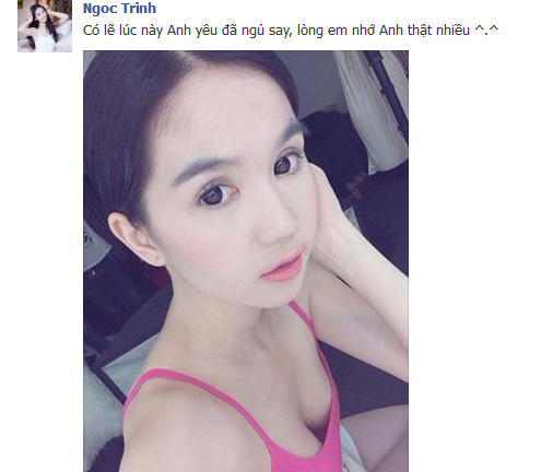 Facebook Sao 24h : Ngọc Trinh nhớ người yêu, Nathan Lee