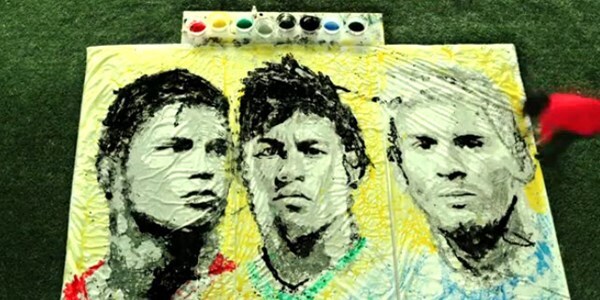 Vẽ chân dung Messi, Ronaldo, Neymar bằng sơn cực đỉnh