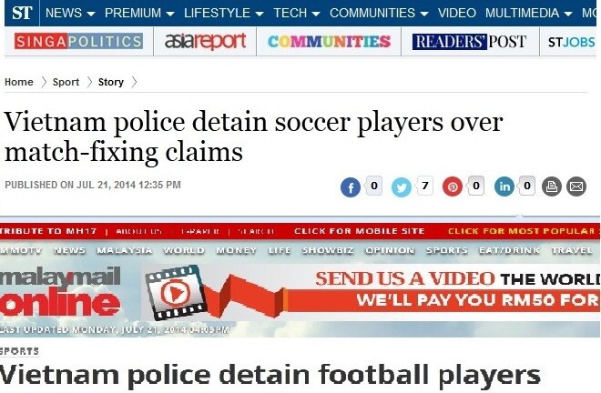 Báo chí quốc tế sốc nặng vụ cầu thủ Đồng Nai bán độ