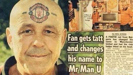 Fan cuồng xăm biểu tượng M.U lên trán