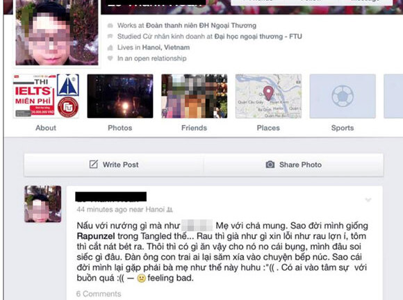 Dậy sóng với lời chê mẹ nấu ăn dở trên Facebook