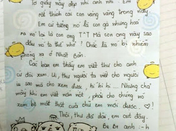 Bức thư tình dễ thương có một không hai của cô gái trẻ