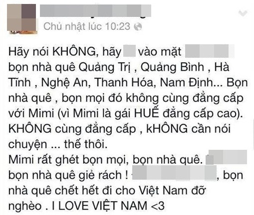 Cô gái Huế buông lời vô cảm miệt thị dân Thanh Hóa, Nghệ An
