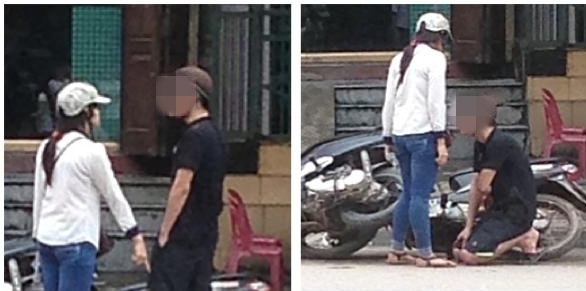 Nam thanh niên quỳ gối xin lỗi người yêu vì trót lăng nhăng