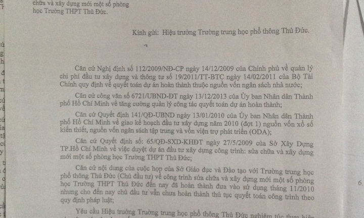 Vì sao hiệu trưởng trường THPT Thủ Đức bị kiện ra tòa?