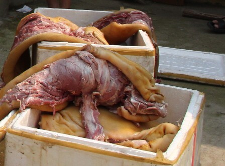 Phạt xe tải 24 triệu đồng vì vận chuyển hơn nửa tấn thịt bốc mùi