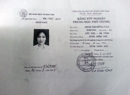 Cách chức Hiệu trưởng dùng bằng tốt nghiệp của người đã mất