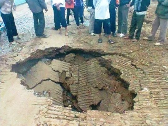  “Hố tử thần” tại Thanh Hóa bất ngờ sụt lún trở lại