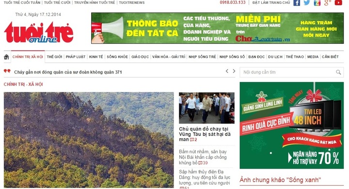 Báo Tuổi trẻ bị phạt vì đăng thông tin không chính xác