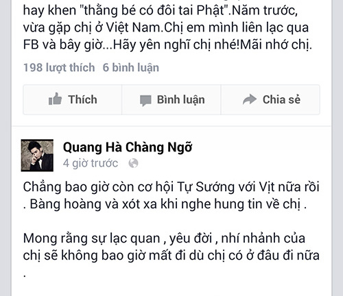 Ca sĩ Tố Như đột ngột qua đời, sao Việt bùi ngùi tiếc nhớ
