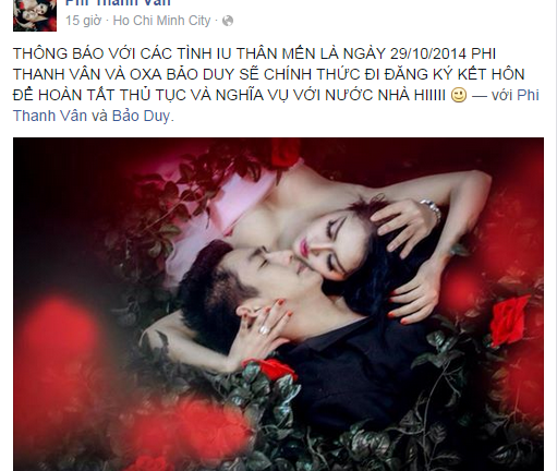 Phi Thanh Vân và tình trẻ Bảo Duy đăng ký kết hôn vào 29/10